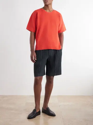 Homme Plissé Issey Miyake Pleated Knitted T-Shirt - Men | Thumbnail 2