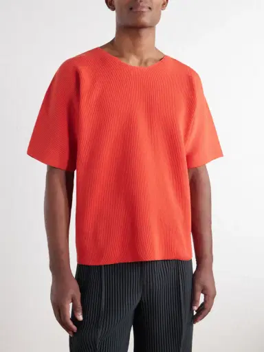 Homme Plissé Issey Miyake Pleated Knitted T-Shirt - Men | Thumbnail 3