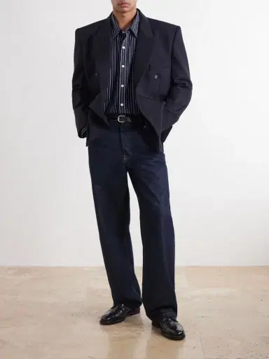 Willy Chavarria Manuel Double-Breasted Pinstriped Virgin Wool Blazer - Men | Thumbnail 2