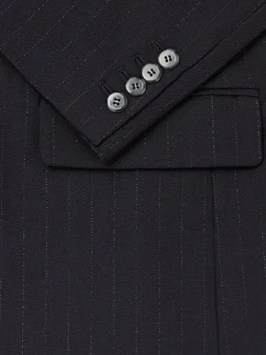 Willy Chavarria Manuel Double-Breasted Pinstriped Virgin Wool Blazer - Men | Thumbnail 6