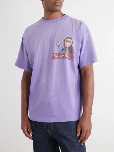 SAINT Mxxxxxx BAPE® House Paint-Splattered Printed Cotton-Jersey T-Shirt - Men | Thumbnail 3