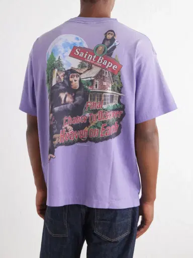 SAINT Mxxxxxx BAPE® House Paint-Splattered Printed Cotton-Jersey T-Shirt - Men | Thumbnail 4