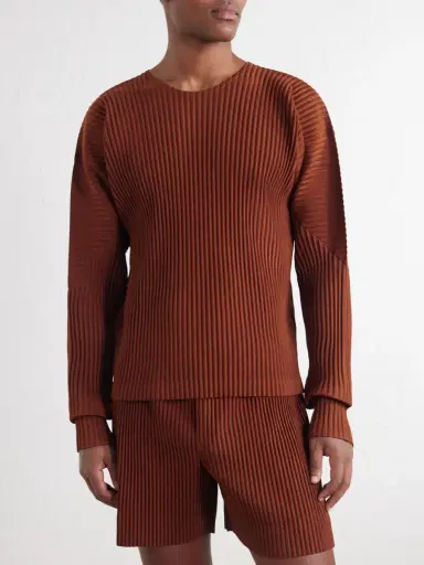 Homme Plissé Issey Miyake Panelled Pleated T-Shirt - Men | Thumbnail 3