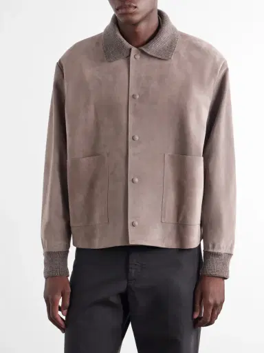 JW Anderson Wool-Trimmed Suede Jacket - Men | Thumbnail 3 JW Anderson Wool-Trimmed Suede Jacket - Men | Thumbnail 3