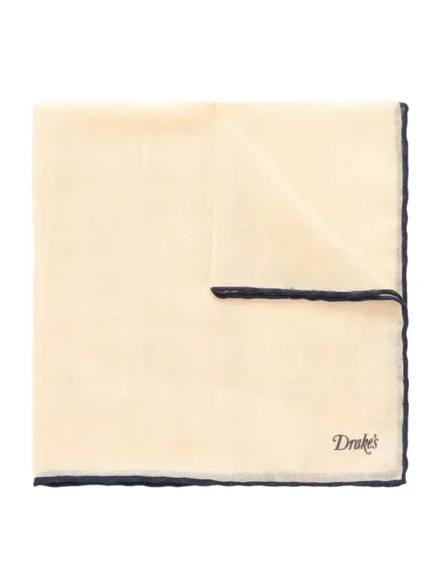 Drake's Logo-Print Silk and Wool-Blend Gauze Pocket Square - Men