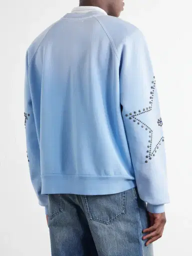 Satoshi Nakamoto Star Stud-Embellished Paint-Splattered Cotton-Jersey Sweater - Men | Thumbnail 4 Satoshi Nakamoto Star Stud-Embellished Paint-Splattered Cotton-Jersey Sweater - Men | Thumbnail 4