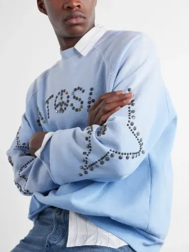 Satoshi Nakamoto Star Stud-Embellished Paint-Splattered Cotton-Jersey Sweater - Men | Thumbnail 5 Satoshi Nakamoto Star Stud-Embellished Paint-Splattered Cotton-Jersey Sweater - Men | Thumbnail 5