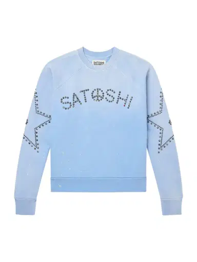 Satoshi Nakamoto Star Stud-Embellished Paint-Splattered Cotton-Jersey Sweater - Men | Thumbnail 1 Satoshi Nakamoto Star Stud-Embellished Paint-Splattered Cotton-Jersey Sweater - Men | Thumbnail 1