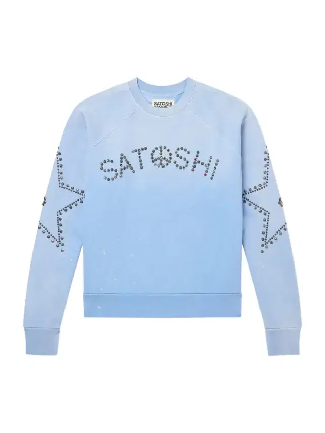Satoshi Nakamoto Star Stud-Embellished Paint-Splattered Cotton-Jersey Sweater - Men