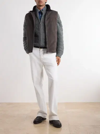 Canali Padded Shearling-Trimmed Suede Gilet - Men | Thumbnail 2 Canali Padded Shearling-Trimmed Suede Gilet - Men | Thumbnail 2