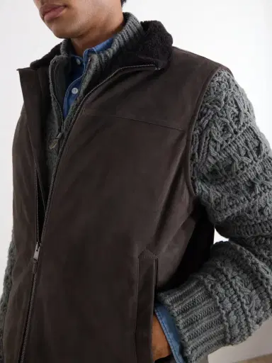 Canali Padded Shearling-Trimmed Suede Gilet - Men | Thumbnail 5 Canali Padded Shearling-Trimmed Suede Gilet - Men | Thumbnail 5
