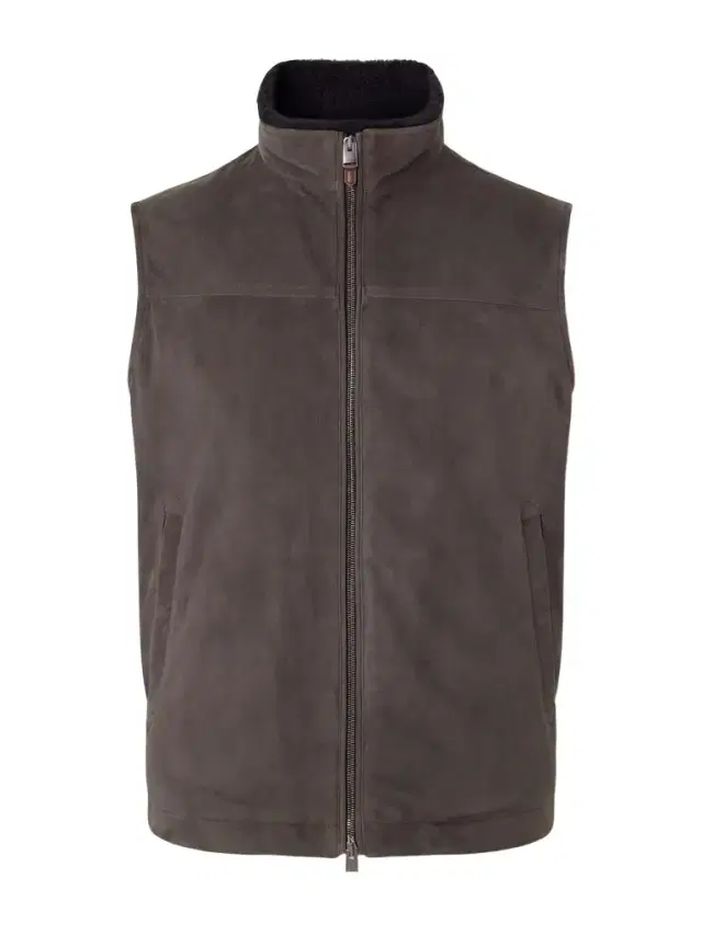 Canali Padded Shearling-Trimmed Suede Gilet - Men