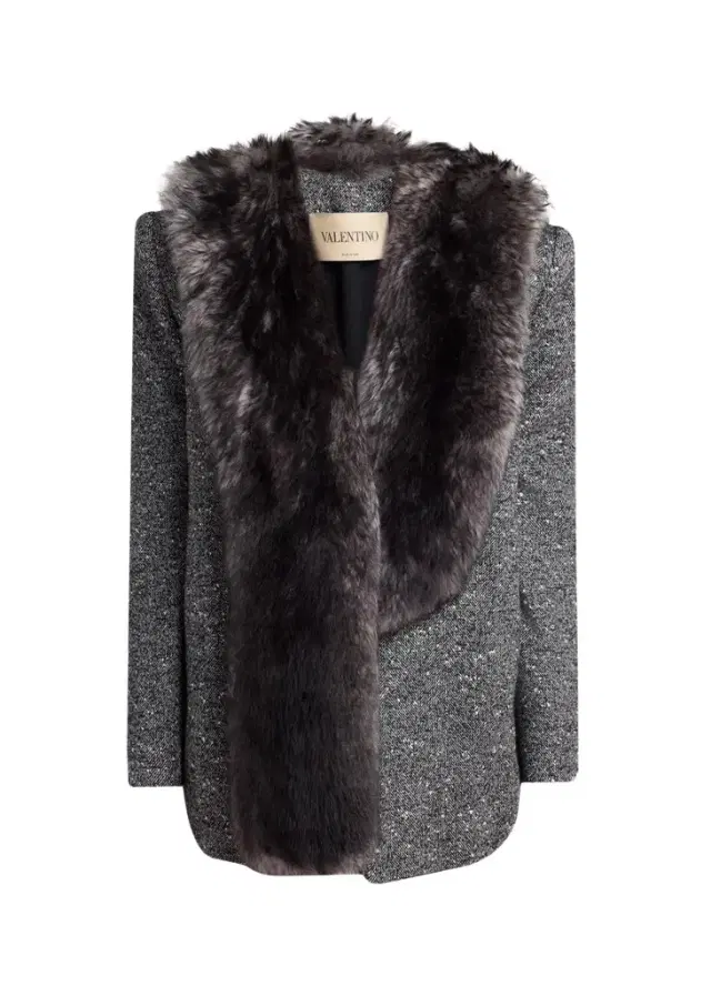 Lamb Shearling Wool Herringbone Coat Lamb Shearling Wool Herringbone Coat