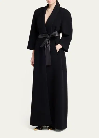 Valentino Garavani Belted Wool-Cashmere Wrap Coat | Thumbnail 4 Valentino Garavani Belted Wool-Cashmere Wrap Coat | Thumbnail 4
