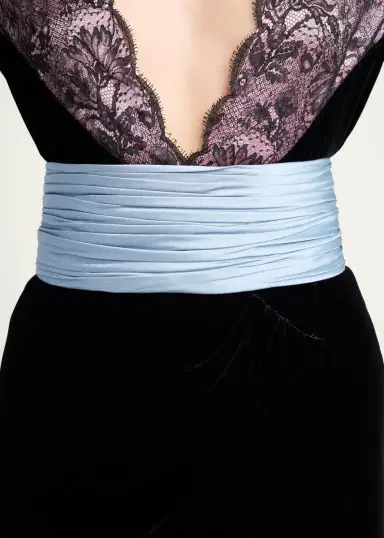 Valentino Garavani Ruched Satin Cummerbund Waistband | Thumbnail 2 Valentino Garavani Ruched Satin Cummerbund Waistband | Thumbnail 2