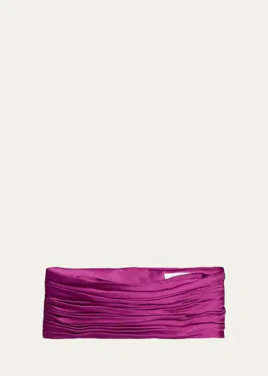 Valentino Garavani Ruched Satin Cummerbund Waistband | Thumbnail 3 Valentino Garavani Ruched Satin Cummerbund Waistband | Thumbnail 3