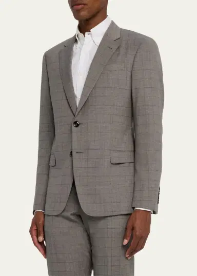 Giorgio Armani Men's Windowpane Suit | Thumbnail 4 Giorgio Armani Men's Windowpane Suit | Thumbnail 4