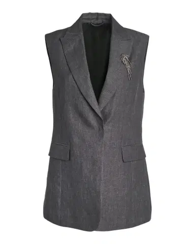 Brunello Cucinelli Sleeveless Lightweight Linen Blazer Vest | Thumbnail 1 Brunello Cucinelli Sleeveless Lightweight Linen Blazer Vest | Thumbnail 1