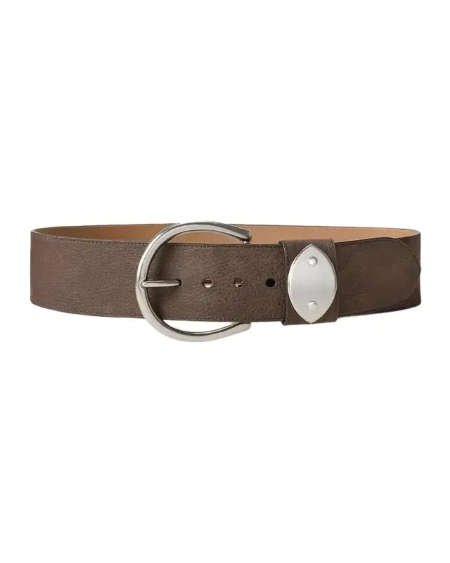 Ralph Lauren Collection Prong Leather Wide Belt, 57mm