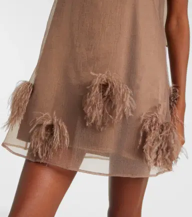 Staud Albee feather-trimmed minidress | Thumbnail 2 Staud Albee feather-trimmed minidress | Thumbnail 2