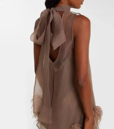 Staud Albee feather-trimmed minidress | Thumbnail 3 Staud Albee feather-trimmed minidress | Thumbnail 3