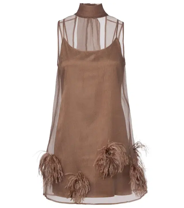 Staud Albee feather-trimmed minidress