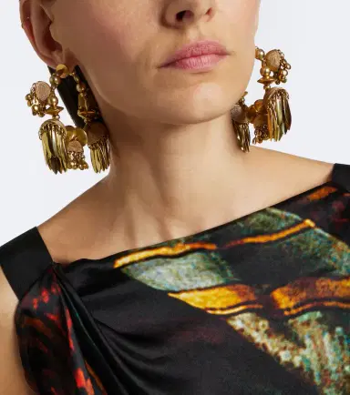 Dries Van Noten Embellished hoop earrings | Thumbnail 5