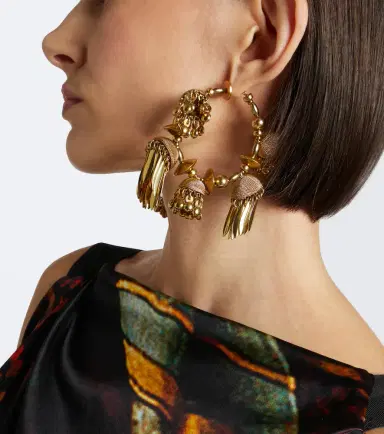 Dries Van Noten Embellished hoop earrings | Thumbnail 6