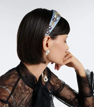 Erdem Embellished satin headband | Thumbnail 3