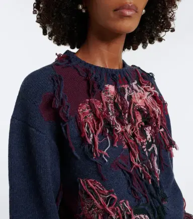Erdem Fringed intarsia wool sweater | Thumbnail 3