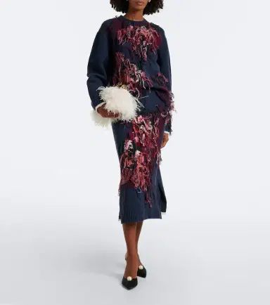 Erdem Fringed intarsia wool sweater | Thumbnail 4