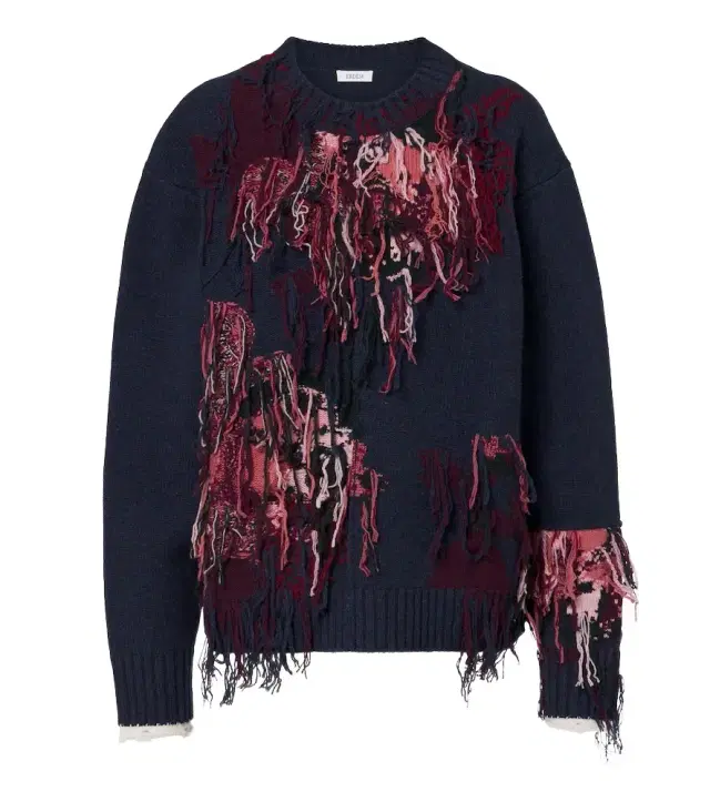 Erdem Fringed intarsia wool sweater