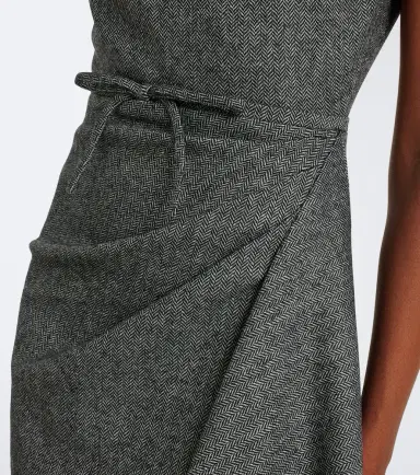 Erdem Bow-detail herringbone draped midi dress | Thumbnail 5 Erdem Bow-detail herringbone draped midi dress | Thumbnail 5
