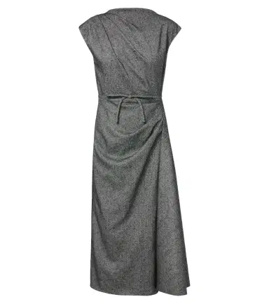 Erdem Bow-detail herringbone draped midi dress | Thumbnail 1 Erdem Bow-detail herringbone draped midi dress | Thumbnail 1
