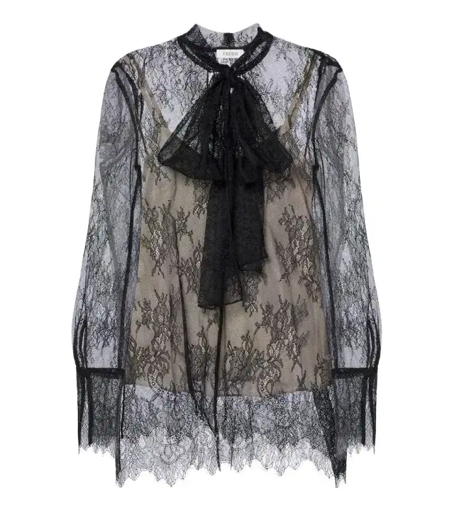 Bow-detail floral lace blouse Bow-detail floral lace blouse