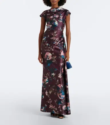 Erdem Draped floral satin gown | Thumbnail 2 Erdem Draped floral satin gown | Thumbnail 2
