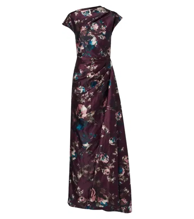 Erdem Draped floral satin gown