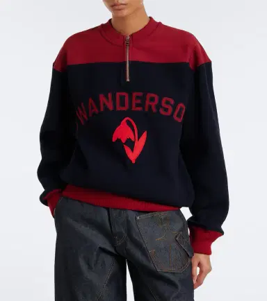 JW Anderson Embroidered wool-blend sweatshirt | Thumbnail 3 JW Anderson Embroidered wool-blend sweatshirt | Thumbnail 3