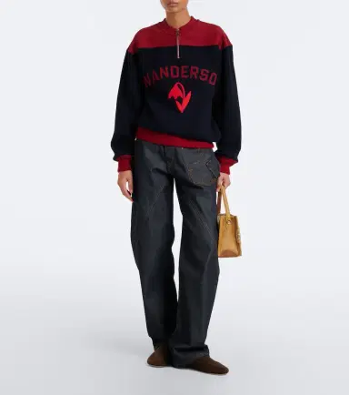 JW Anderson Embroidered wool-blend sweatshirt | Thumbnail 4 JW Anderson Embroidered wool-blend sweatshirt | Thumbnail 4