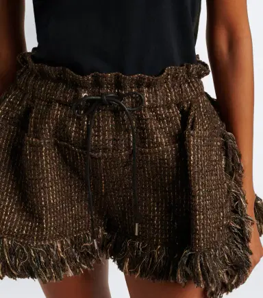 Sacai Fringed wool-blend tweed shorts | Thumbnail 2 Sacai Fringed wool-blend tweed shorts | Thumbnail 2