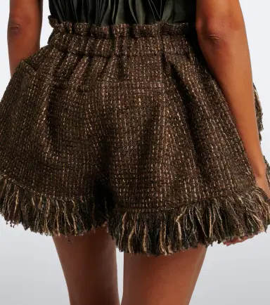 Sacai Fringed wool-blend tweed shorts | Thumbnail 3 Sacai Fringed wool-blend tweed shorts | Thumbnail 3