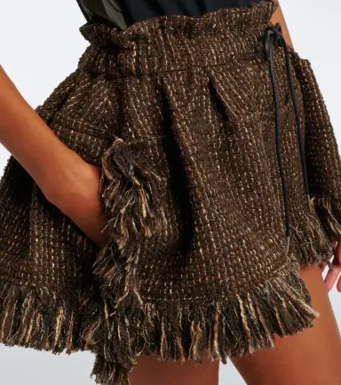 Sacai Fringed wool-blend tweed shorts | Thumbnail 4 Sacai Fringed wool-blend tweed shorts | Thumbnail 4