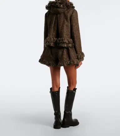 Sacai Fringed wool-blend tweed shorts | Thumbnail 5 Sacai Fringed wool-blend tweed shorts | Thumbnail 5