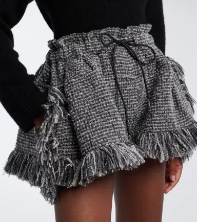 Sacai Fringed wool-blend tweed shorts | Thumbnail 5 Sacai Fringed wool-blend tweed shorts | Thumbnail 5