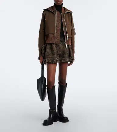 Sacai Layered cotton-blend zip-up hoodie | Thumbnail 2 Sacai Layered cotton-blend zip-up hoodie | Thumbnail 2