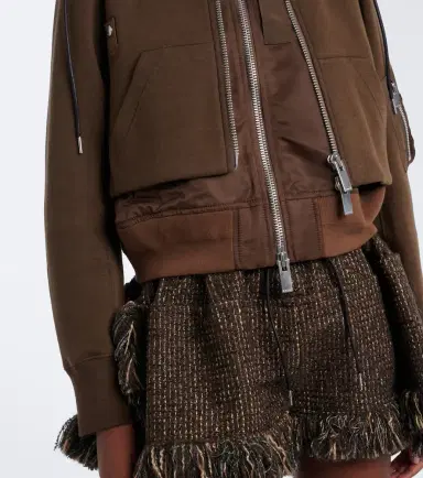 Sacai Layered cotton-blend zip-up hoodie | Thumbnail 5 Sacai Layered cotton-blend zip-up hoodie | Thumbnail 5