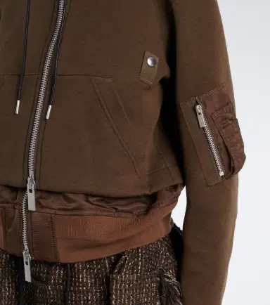 Sacai Layered cotton-blend zip-up hoodie | Thumbnail 6 Sacai Layered cotton-blend zip-up hoodie | Thumbnail 6