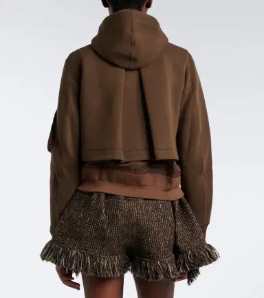 Sacai Layered cotton-blend zip-up hoodie | Thumbnail 7 Sacai Layered cotton-blend zip-up hoodie | Thumbnail 7