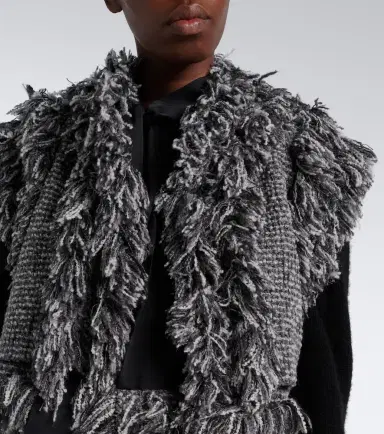 Sacai Fringed wool-blend tweed vest | Thumbnail 2 Sacai Fringed wool-blend tweed vest | Thumbnail 2