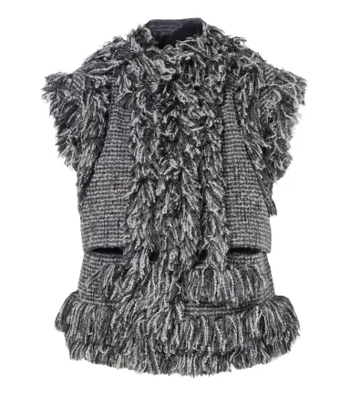 Sacai Fringed wool-blend tweed vest | Thumbnail 1 Sacai Fringed wool-blend tweed vest | Thumbnail 1